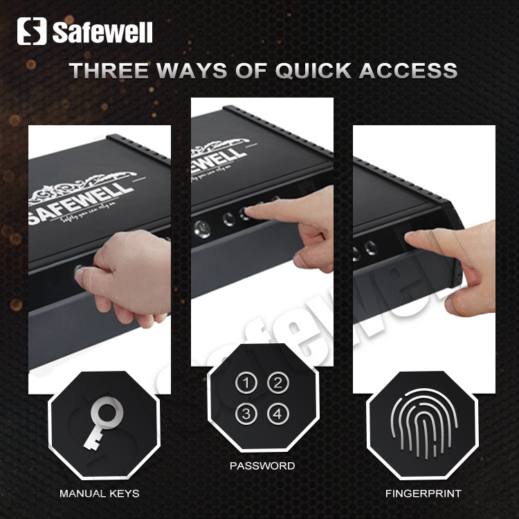 SW PS1001E Portable Quick Access Safe box Biometric Fingerprint Digital Lock Function Safes With LED