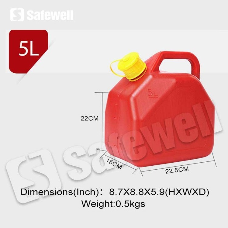 SWJC-14 plastic 10 liter palm oil water pump jerry can fuel can red for sale