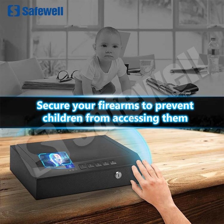 Safewell Auto Open Biometric Fingerprint Safes Advanced Facial Recognition Gun Safe Suitable For Home, Nightstand, And Car Use