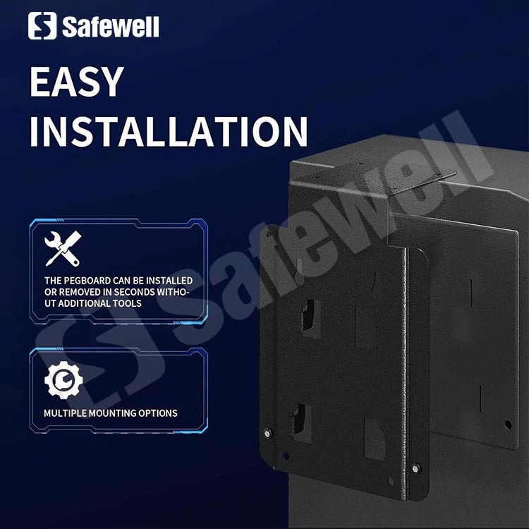 Safewell Customised Steel Powder Coated Removable Positions Storage Key Biometric Gun Safe Locker Large with Fingerprint Lock