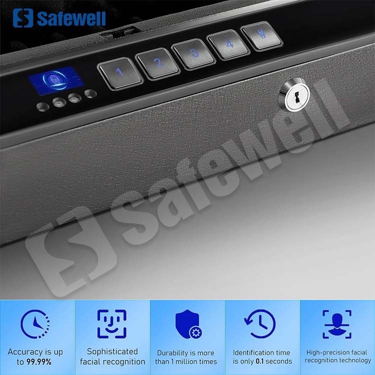 Safewell Auto Open Biometric Fingerprint Safes Advanced Facial Recognition Gun Safe Suitable For Home, Nightstand, And Car Use