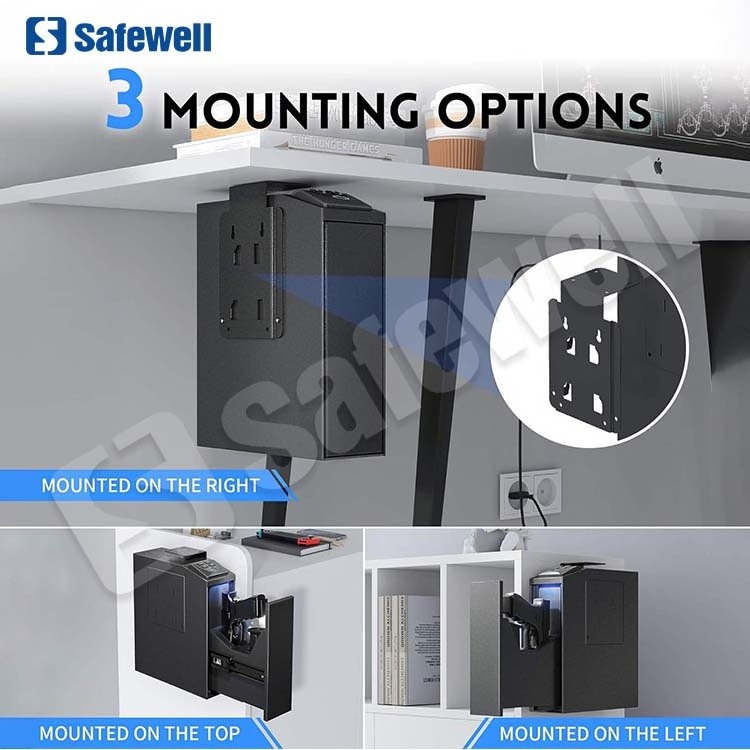 Safewell Customised Steel Powder Coated Removable Positions Storage Key Biometric Gun Safe Locker Large with Fingerprint Lock