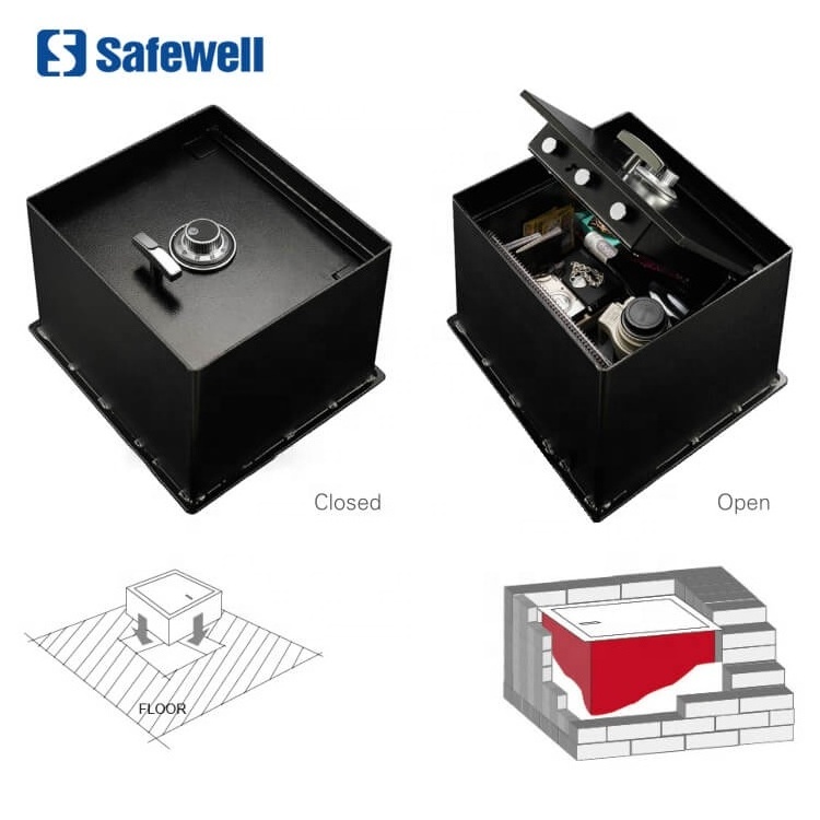 Safewell FS01 Antique Durable Top Open Hidden Mechanical Lock Home Steel Floor Mounted Safe Box