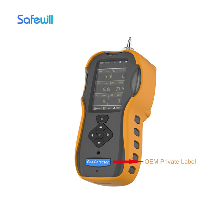 Safewill Portable Occupational Health and Safety detector PID CO CO2 NH3 HCN NO2 O3 VOC Methane infrared detector gas detector