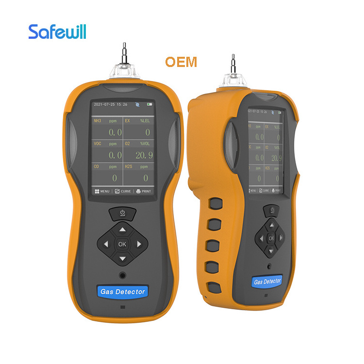 Safewill Portable Occupational Health and Safety detector PID CO CO2 NH3 HCN NO2 O3 VOC Methane infrared detector gas detector