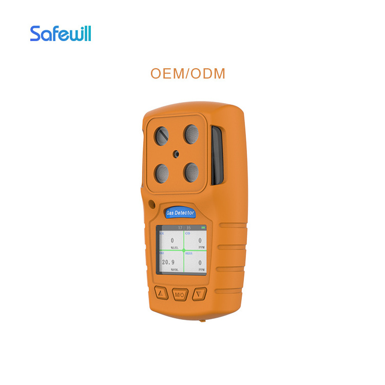 Safewill Wholesale OEM oGas CH4 O2 H2S CO Test Monitor 4 in 1 Portable Multi Gas Analyzers Ammonia Gas Detector for Poultry