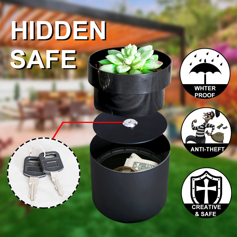 Flower Pot  Secret Outdoor Hidden Compartment Money Safe Key Lock Box Large Hidden False diversion safe Lock Box for keys