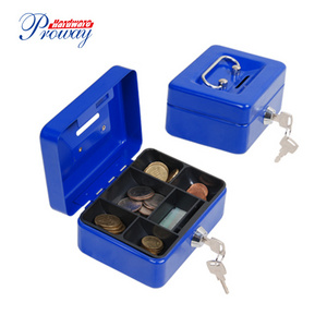 Secure Cash Money Box Euro Coins Paper Money Lash Box Saving Metal Cash Box