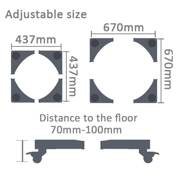 Heavy Duty Washing Machine Base Adjustable Movable With Wheels Refrigerator Washing Machine Stand/