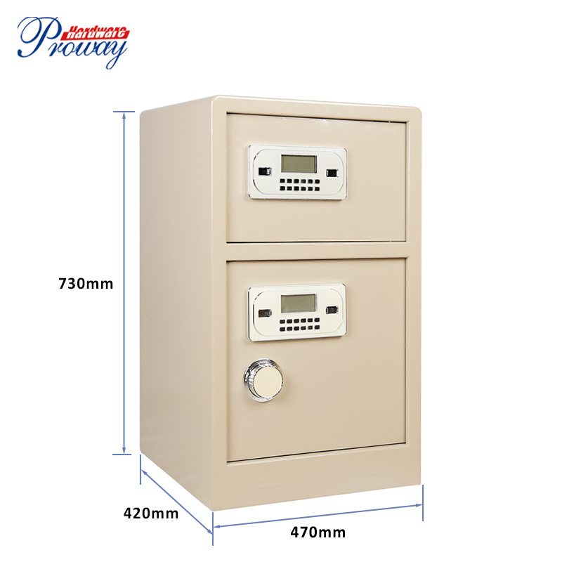 Double door security depository drop safe box luxury heavy duty Safe Box with keypad and emergency keys for jewelry  cash