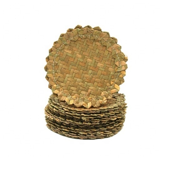 Grass Straw Coaster For Tea Cup Hot Drink / Sedge Grass Coasters Cup For Table Kit From Vietnam