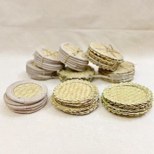 Biodegradable Grass Coasters For Drink Coffee Tea / Grass Straw Coaster Cup Pad Mat From Vietnam