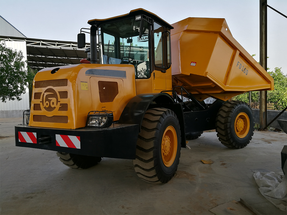 Articulated Frame with hydraulic power steering 4 wheel hydraulic-Air disc brake dumper truck