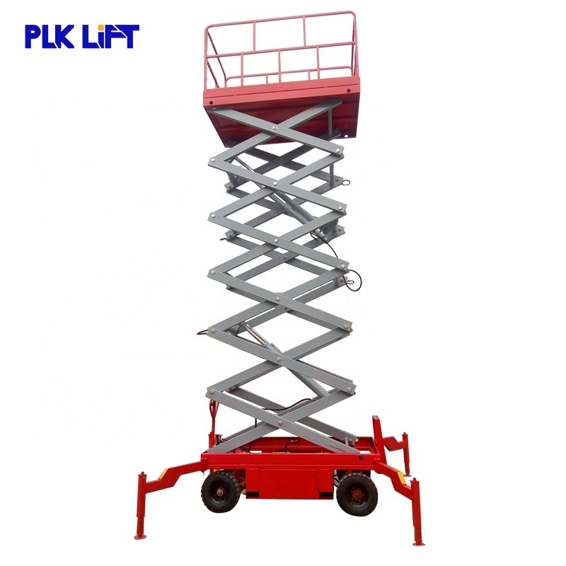 Full Electric X Scissor Lift Hydraulic Aerial Working Station CE Marked Mobile Scaffold for Construction