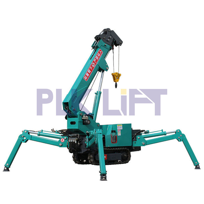 High loading capacity telescopic spider crawler crane