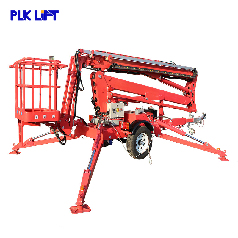 10m 12m Trailer mounted cherry picker towable boom man lift for sale