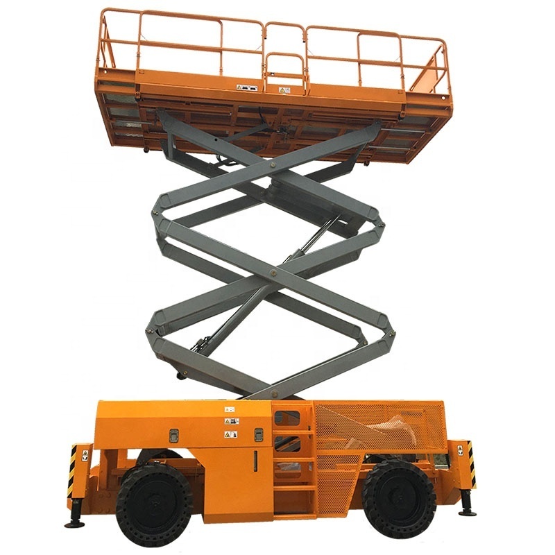 Factory direct sale Rough Terrain hydraulic mobile scissor lift  platform with ce for work