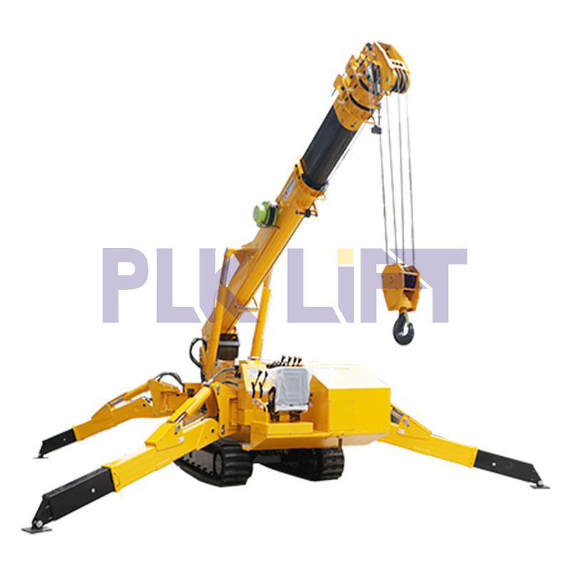 High loading capacity telescopic spider crawler crane