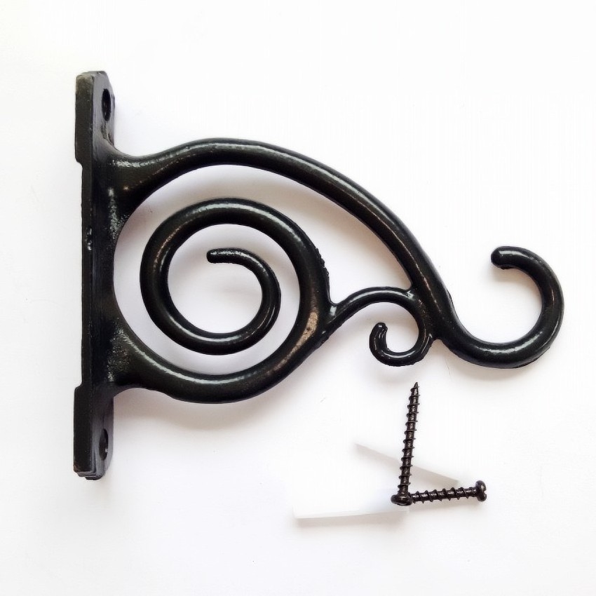 Decorative Wrought Iron Wall Hanging Hook Heavy Duty Wrought steel Bird Feeder Hanger Basket  Plant  Plant Bracket