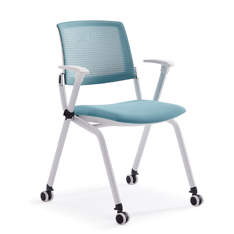 Customization Tablet Arm Training Chairs With Caster Wheels Mesh Guest Chair For Office School Waiting Room Conference Chair