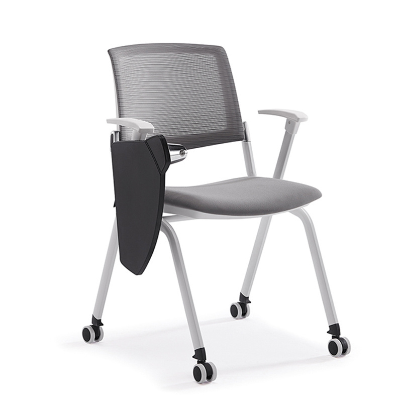 Customization Tablet Arm Training Chairs With Caster Wheels Mesh Guest Chair For Office School Waiting Room Conference Chair