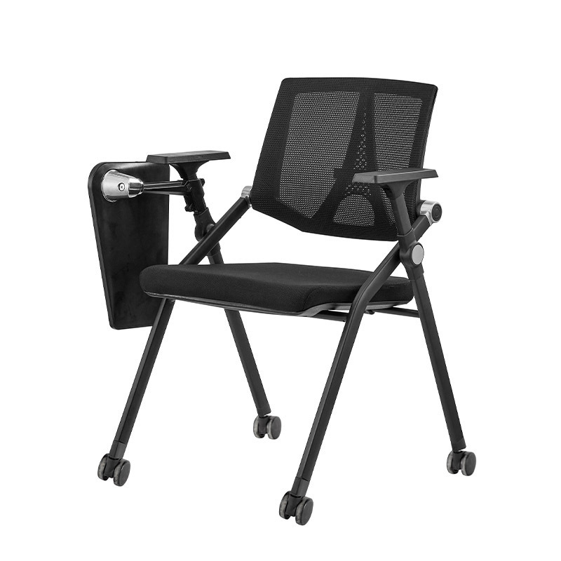 Wholesale Black Meeting Chair Office Furniture Folding Conference Chair With Writing Tablet Plastic Training Chair