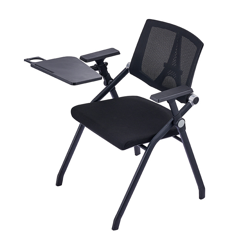 Wholesale Black Meeting Chair Office Furniture Folding Conference Chair With Writing Tablet Plastic Training Chair