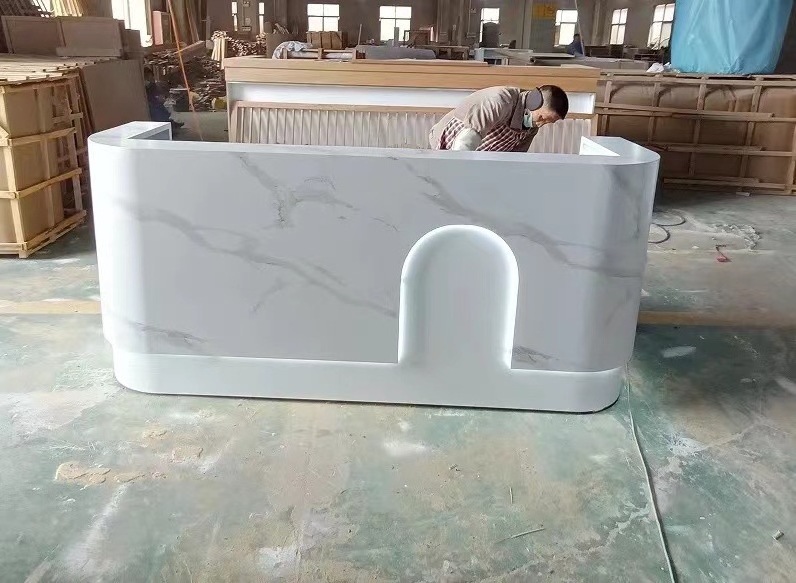 SAGELY reception table marble luxury design office clinic beauty salon hospital counter front desk