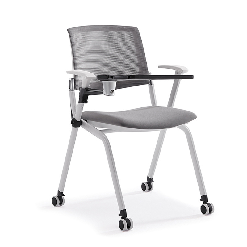 Customization Tablet Arm Training Chairs With Caster Wheels Mesh Guest Chair For Office School Waiting Room Conference Chair