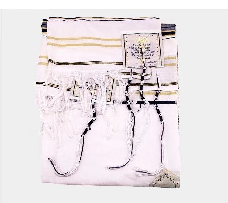 Custom Unisex Kosher Israel Muslim Jewish Talit Christian Polyester Large Prayer Shawl With Bag