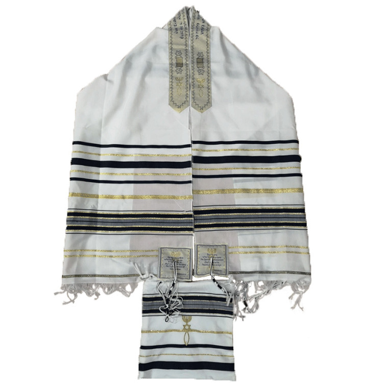 180*130 Large Size Israel Kosher deJewish Christian Tallit Prayer Shawl Polyester Tallit Scarf with Bag