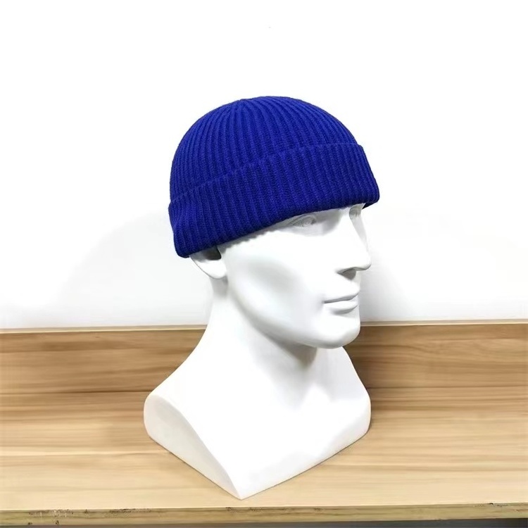 Custom High Quality Fisherman Beanie Hat Winter Warm Knitted Ribbed Skull Beanie Hats Men Women