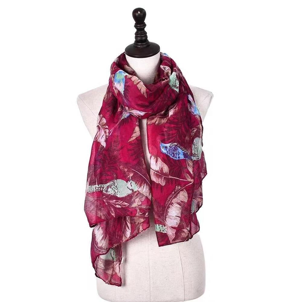 Prints Scarfs for Women Stylish Cotton Scarf for Travelling Embroidered Shawl Breathable Summer