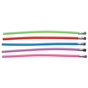 China factory high quality 7"/18cm plastic soft flexible pencil with eraser