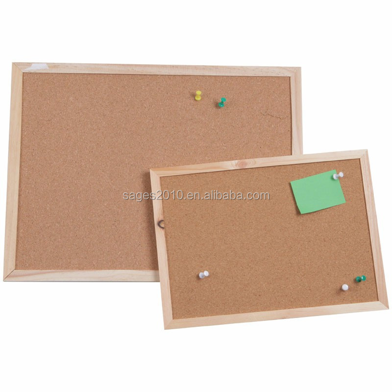 2024 Wooden Frame Wall-Mounted Bulletin Pin Notice Cork boards Message Cork Board Bulletin Boards