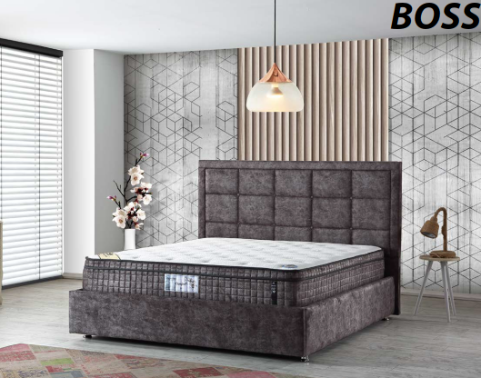 Custom Size Bed Frame Headboard and Mattress with or without storage from Turkish manufacturer