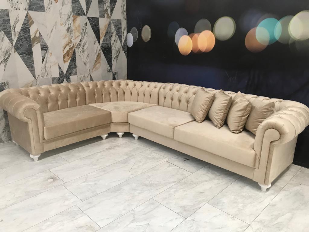 L Shape Modern Chesterfield blue Sectional Sofa Wholesale High Quality Best Price color options