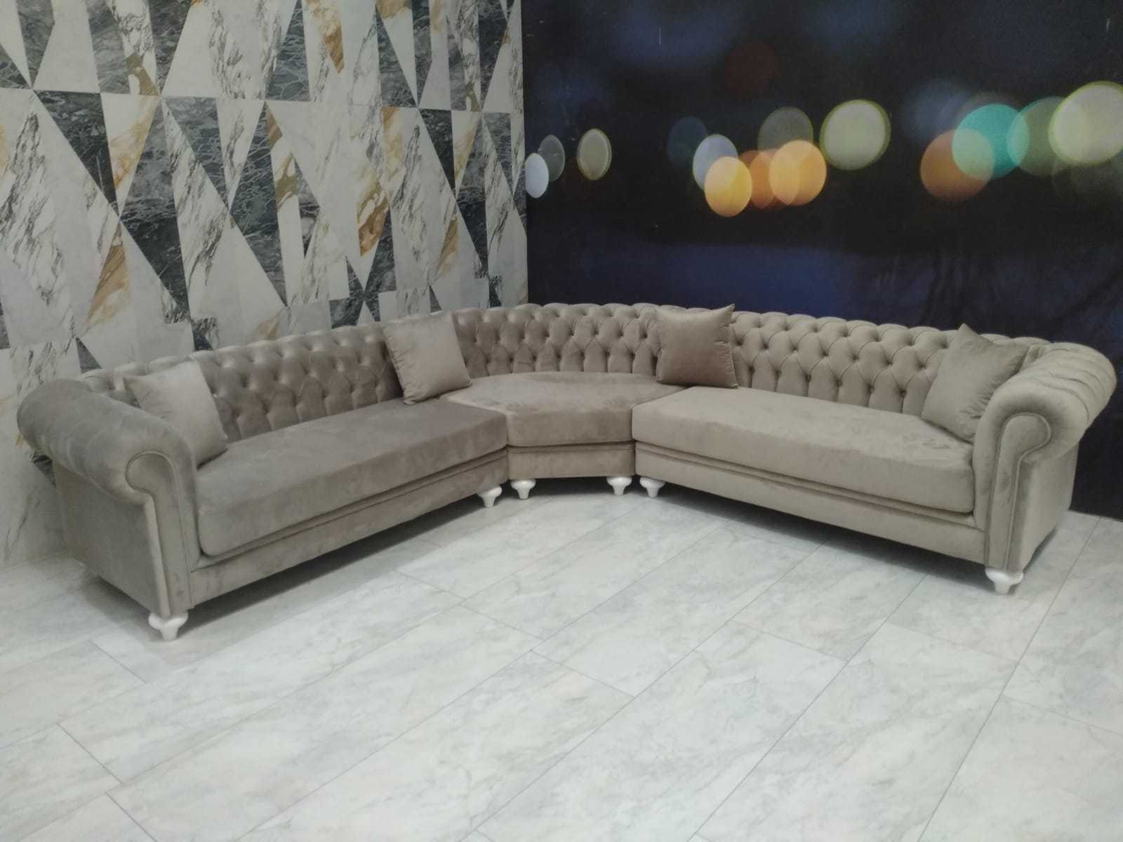 L Shape Modern Chesterfield blue Sectional Sofa Wholesale High Quality Best Price color options