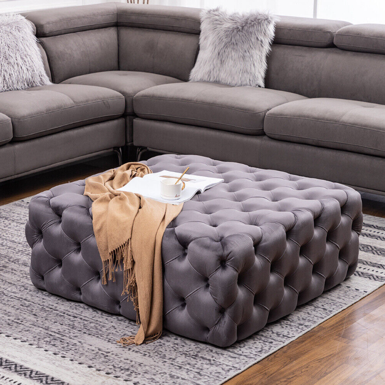 Square Pouf Modern Chesterfield Sofa Wholesale 90x90x45 cm High Quality Best Price color options Ottoman no leg