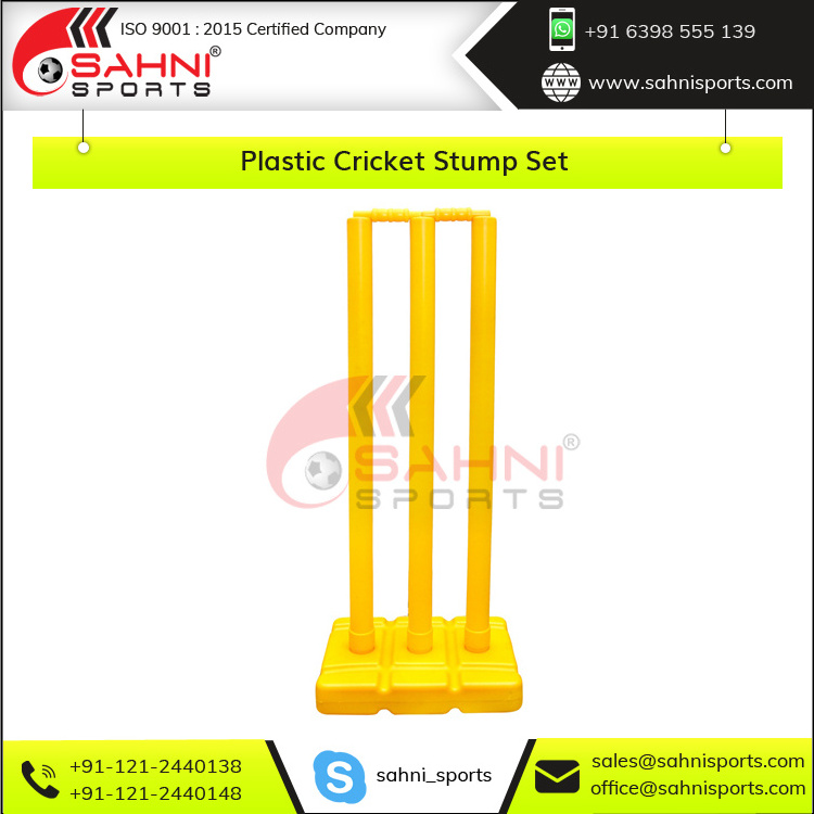 2022 New Arrival Hot Selling Premium Quality Training Equipment Plastic Cricket Stump Set with Base & Set of Bails