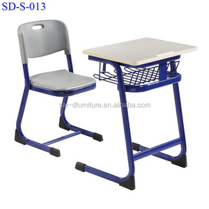 Metal Student Study Table And Chair, Best Price School Furniture Single Desk With Chair