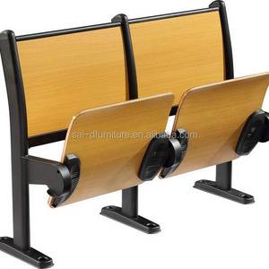 SD-S-032 College Lecture Hall Desk And Folding Seat, College Desk Bench With Chair Set