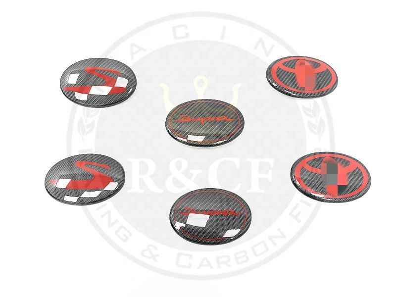 Custom Emblem Rear Carbon Fiber Front & Rear Emblem Set For Toyota GR Supra MK5 A90 A91 2021