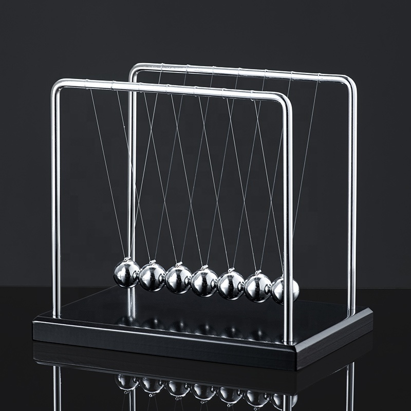 Large Newtons Cradle Pendulum with 7 Balls Physics Perpetual Motion Desk Toys for Office Calm Down Fidgets