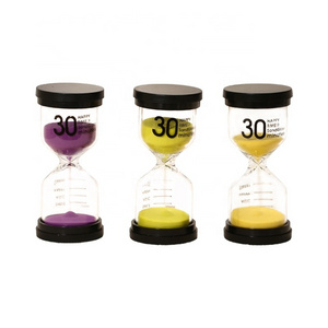 Saibasen Creative 30 mins sand timer Plastic Clock Hour Glass 20/15/10 minutes Mini Timed Hourglass Timer for Kid plastic timer