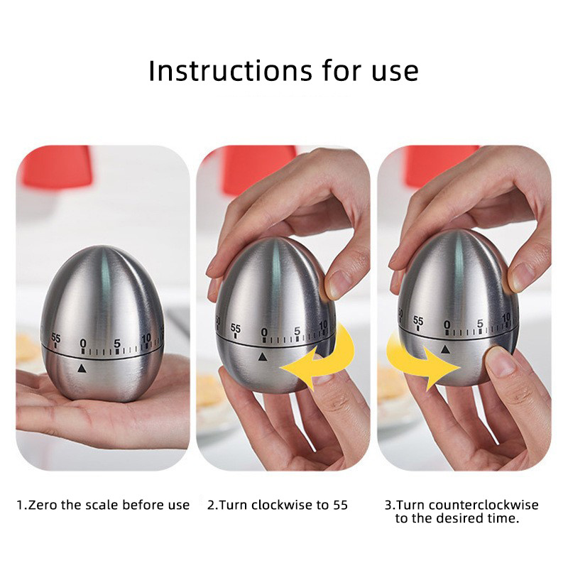 Cute Digital Display Kitchen Timer Stainless Steel Plastic Egg Timer Alarm Clock Metal Time Management Tool Perfect Cooking Aid