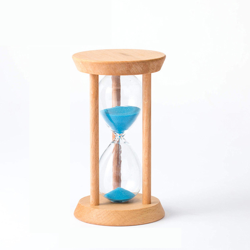 saibasen high quality custom wood color sand clock 3 5 minute sand timer glass hourglass modern style for tea coffee life