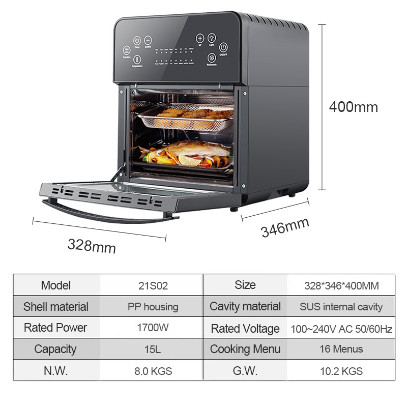 Manufacturer 360 degree rotation adjustment 2022 visible air fryer steaming