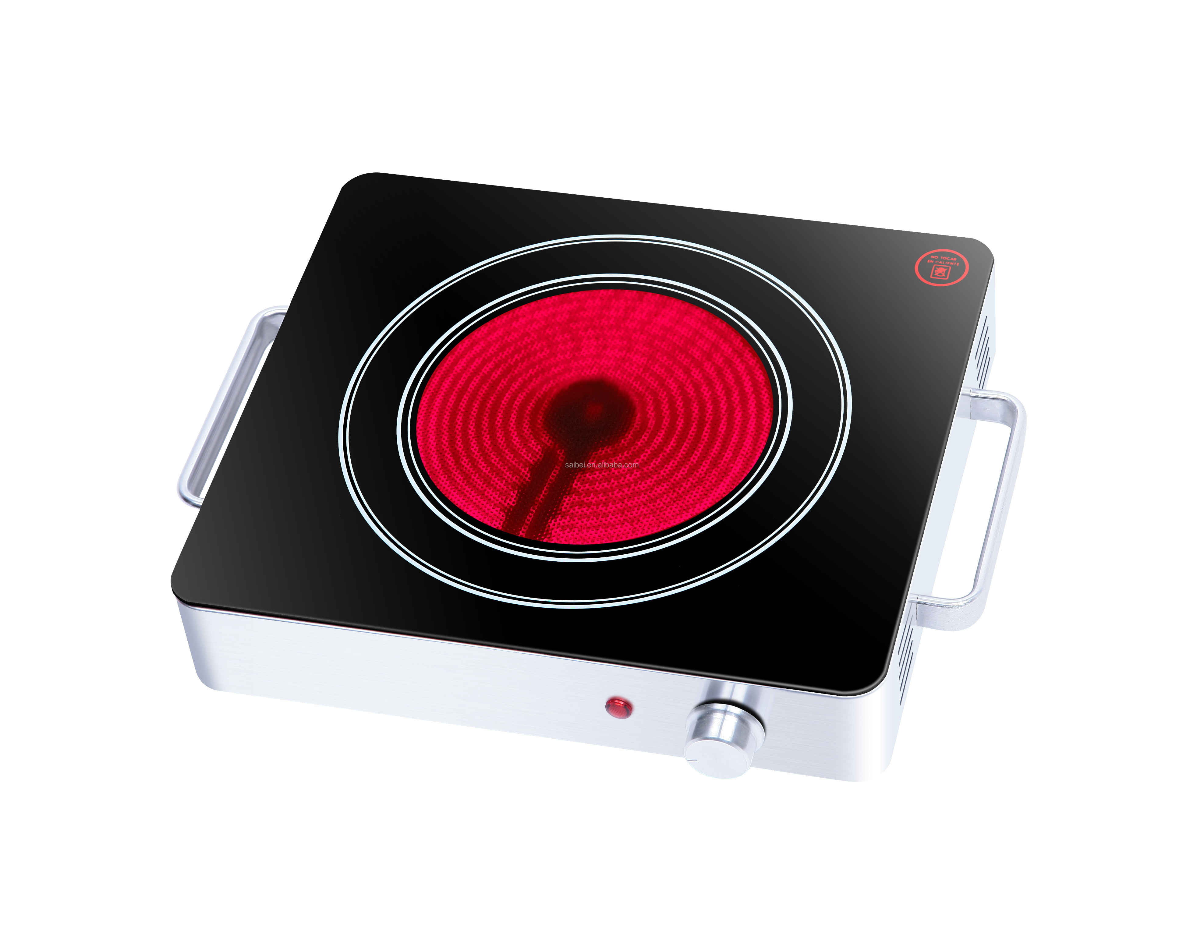 Customized electric ceramic stove 2000W single hob infrared cooker metal housing infrared cooktop with two handles