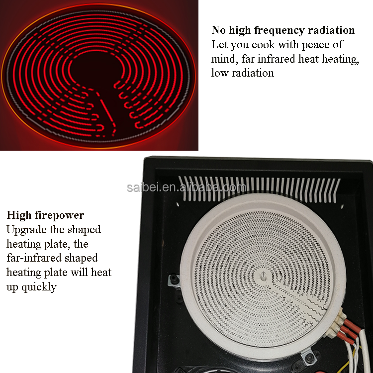 Customized electric ceramic stove 2000W single hob infrared cooker metal housing infrared cooktop with two handles